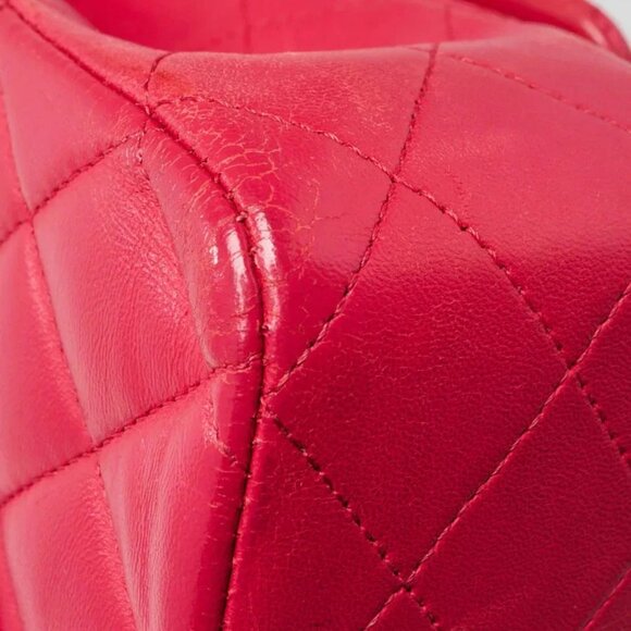Chanel Pink Quilted Lambskin Leather Classic Medium Double Flap Bag - Picture 7 of 12